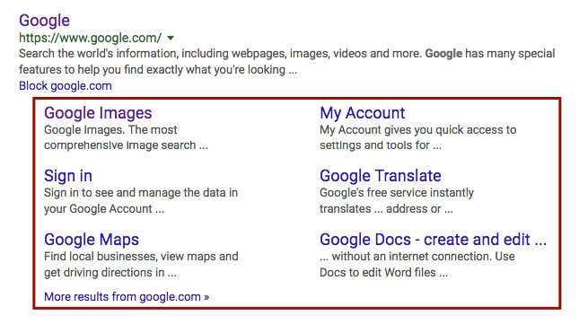 site links