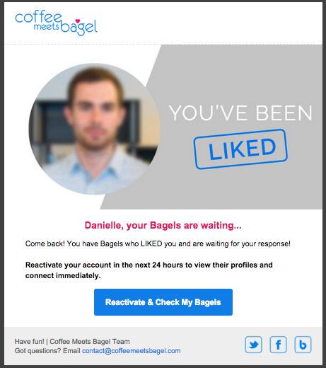 Coffee meets bagel_ re-engagement email