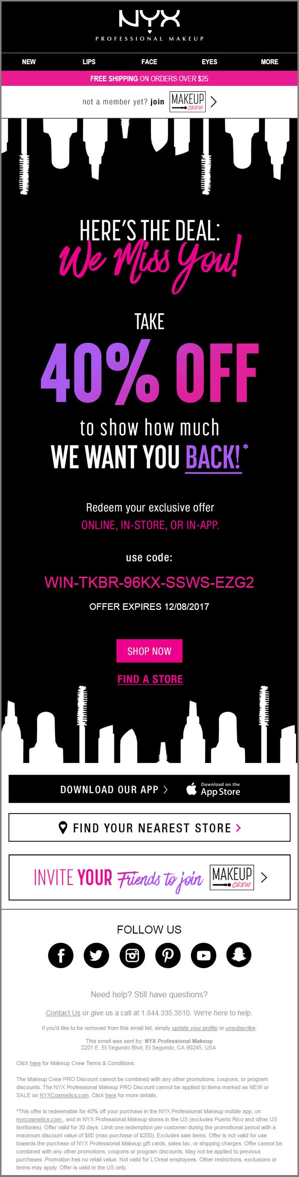 NYX_ re-engagement email