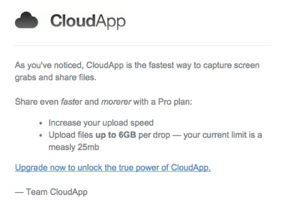 Cloudapp evaluation email