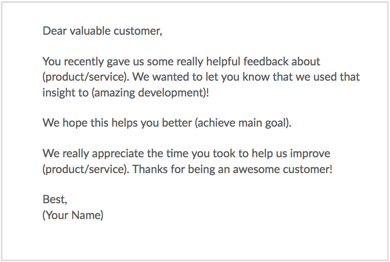 thank customers for feedback