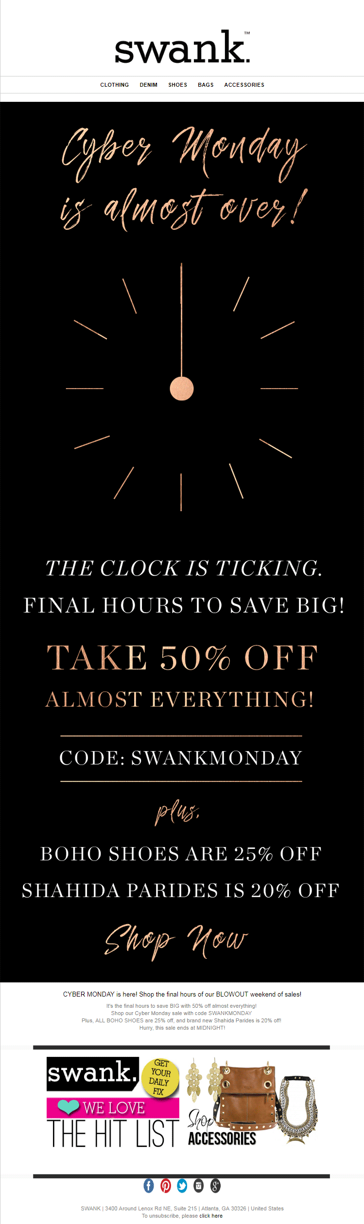 Swank_cyber monday email