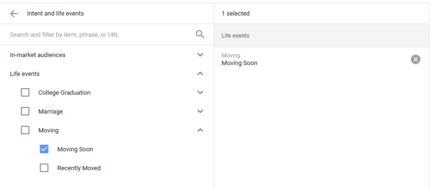 how to target life events in adwords