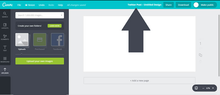 Use Canva for graphic social media design
