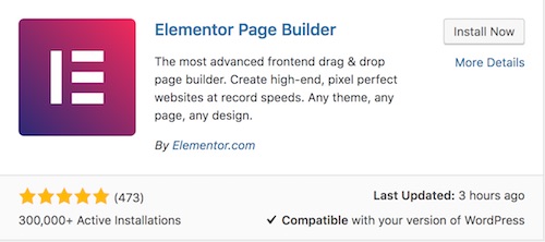 Elementor page builder