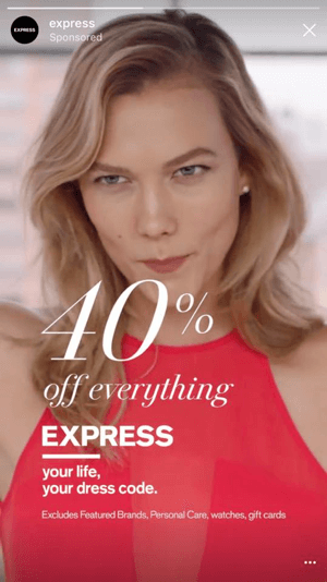 express instagram stories sponsored ads