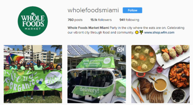 Image from Whole Food's Miami Instagram page