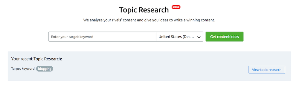 Enter your target keyword to get content ideas.