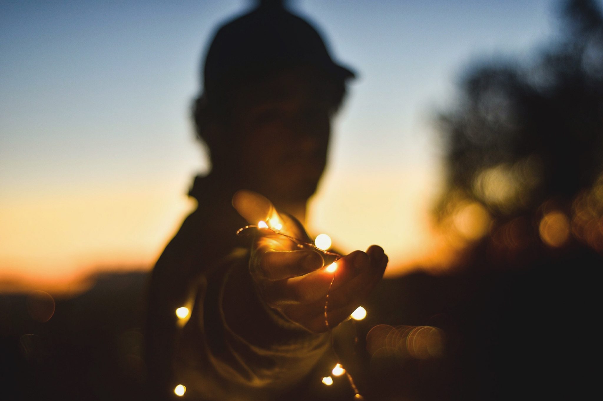 Man holding his hand out