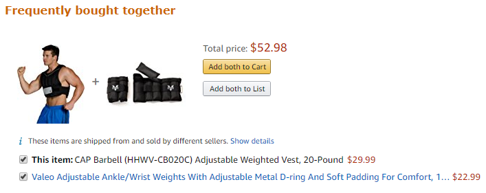 amazon cross-sell through frequently bought together