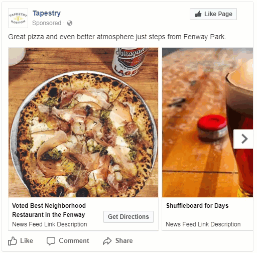 facebook ads drive foot traffic local business and restaurant example