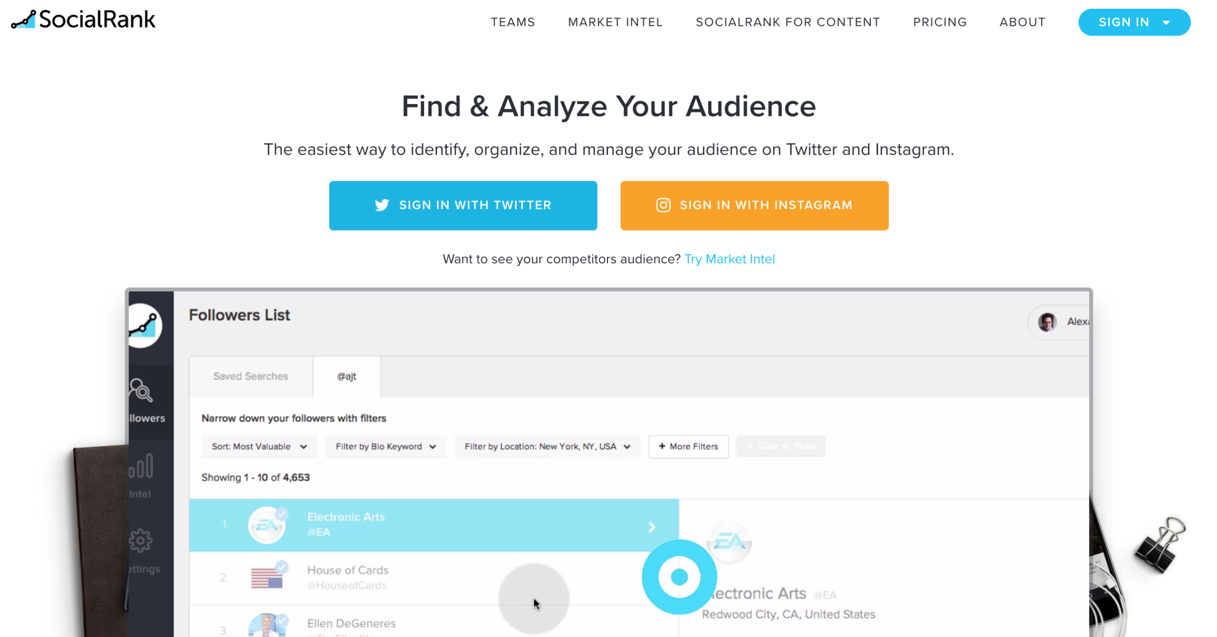 socialrank - instagram analytics tools