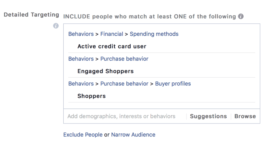 Facebook Detailed Advertising Targeting