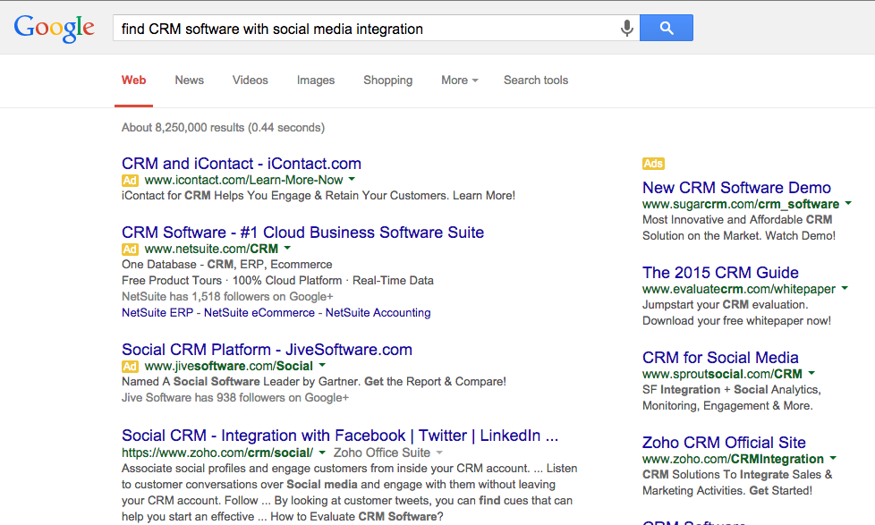 google search find crm software