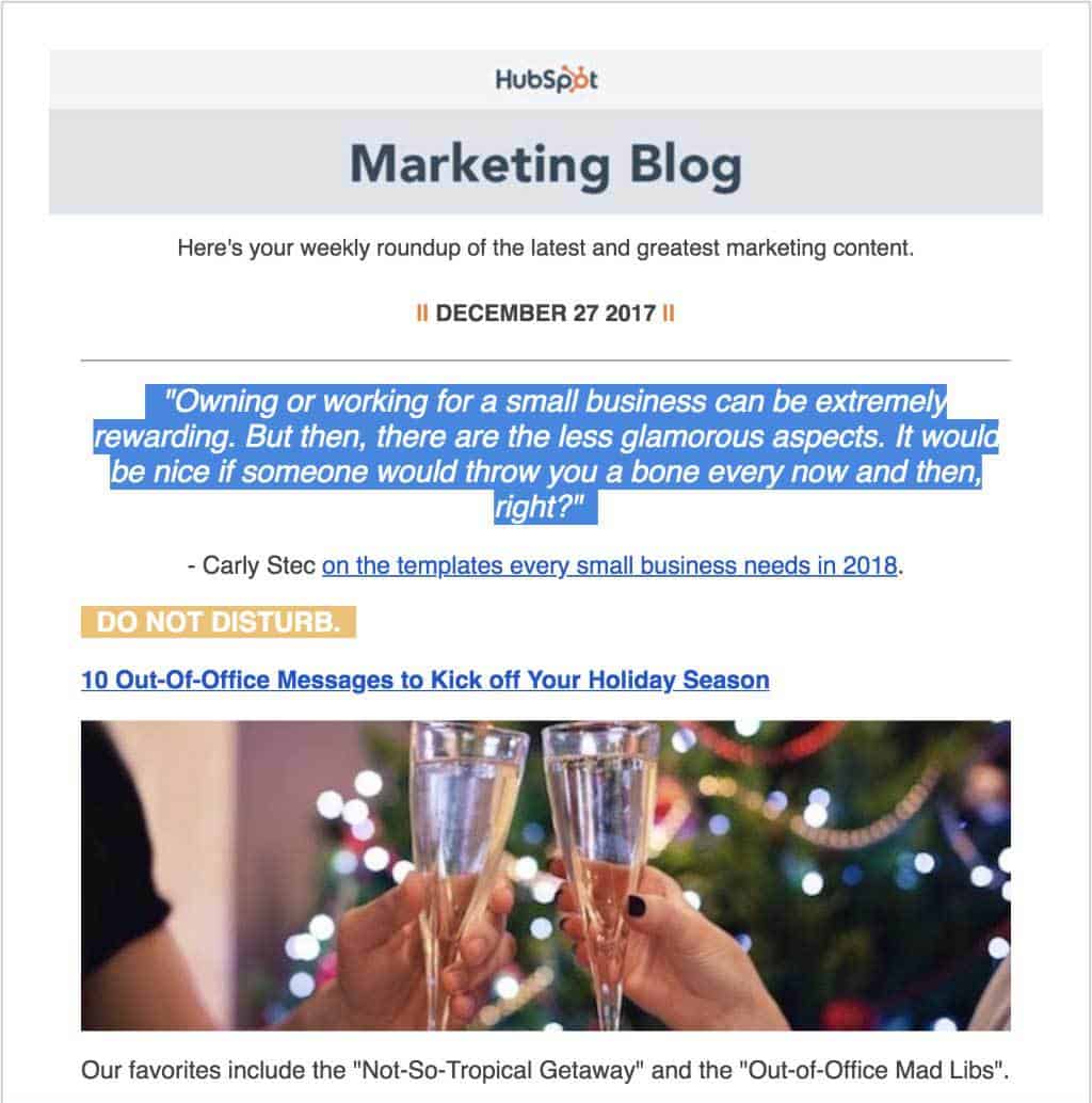 HubSpot Marketing Blog Email