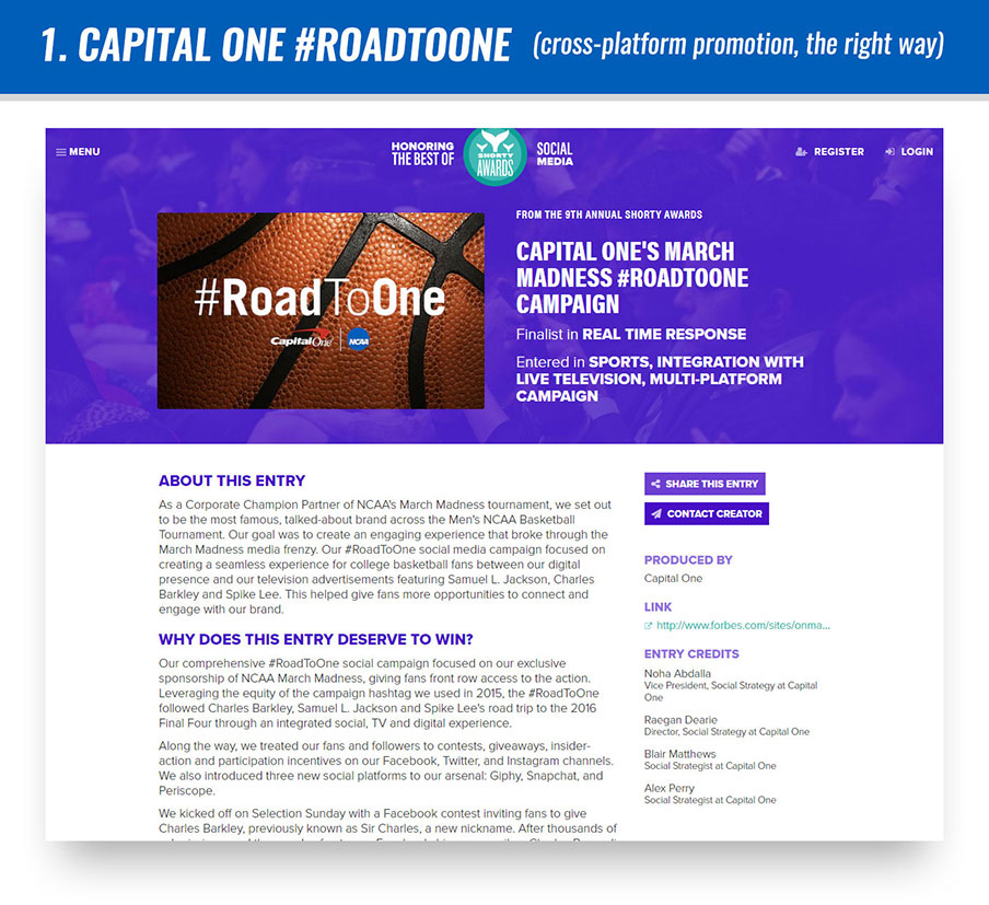 1-Capital-One-RoadToOne-cross-platform-promotion-the-right-way