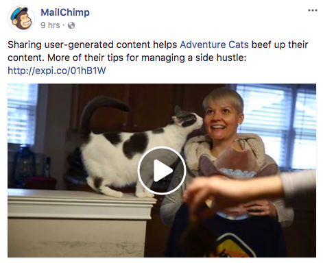 MailChimp social media post