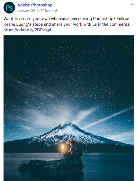 Adobe PhotoShop social media post