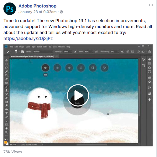 Photoshop social media post
