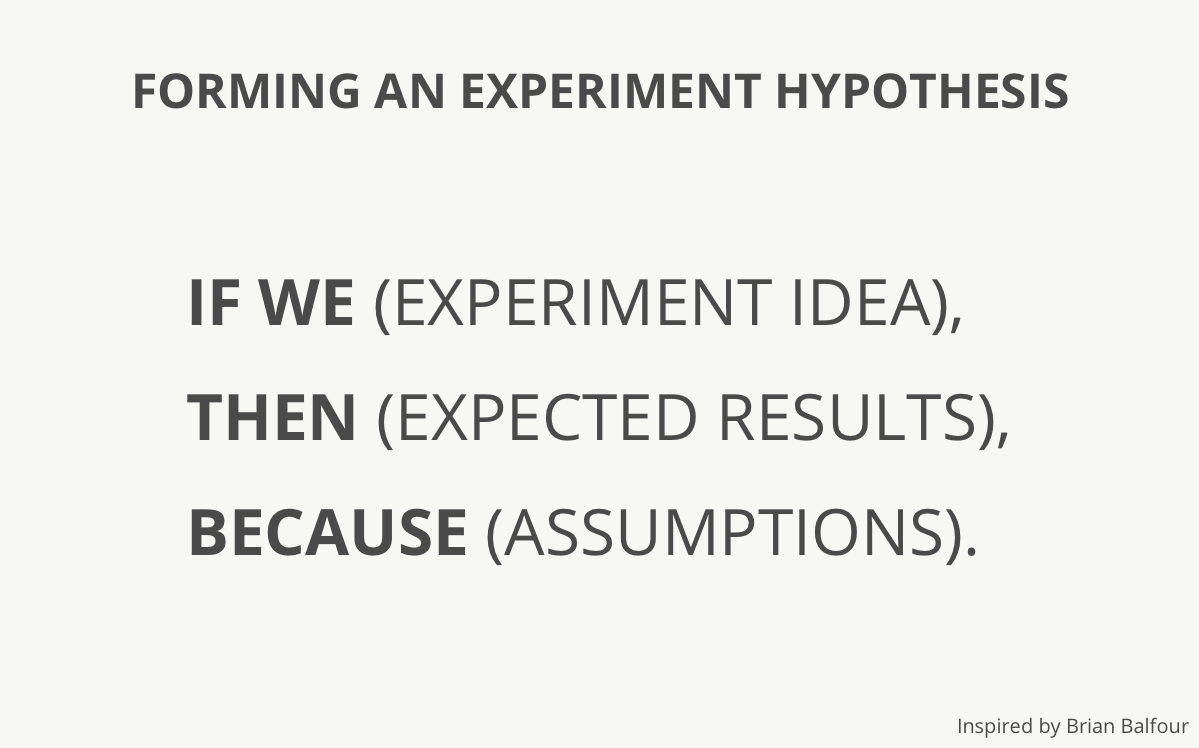 Forming an experiment hypothesis