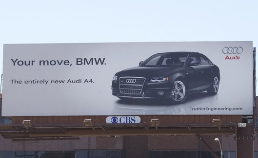 Ambush marketing Audi vs. BMW billboard Your Move, BMW