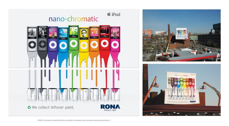 Ambush marketing Rona paint Apple iPod billboard