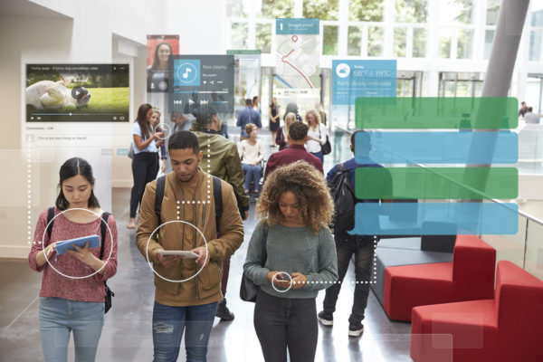 Millennials Using Social Media With Copy Space