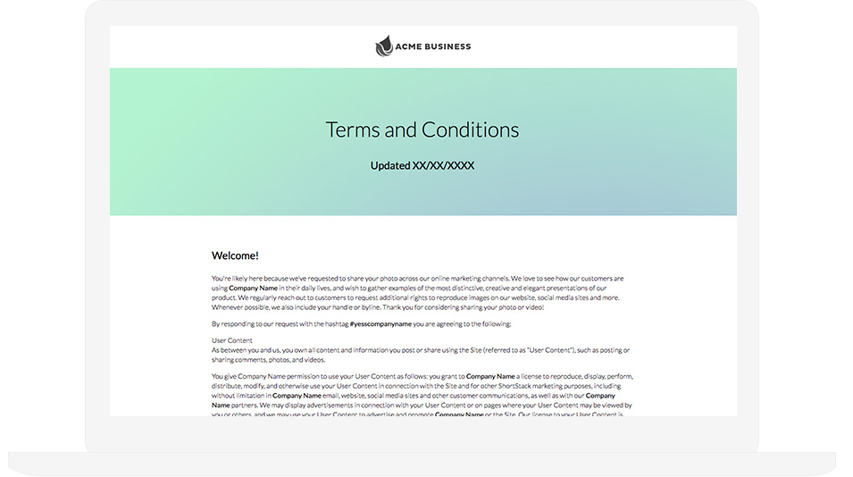 Terms and Conditions Template