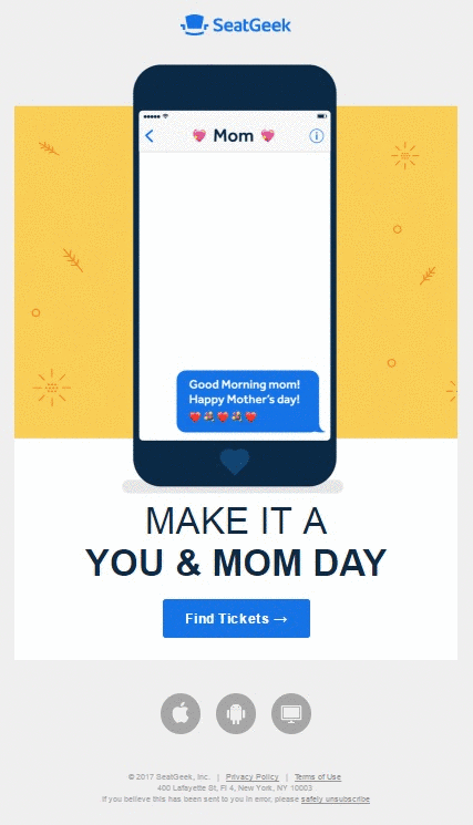 SeatGeek Mothers Day
