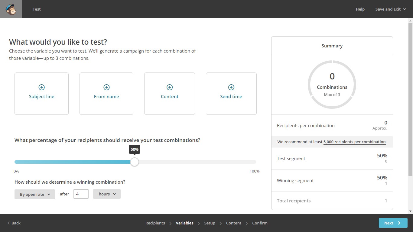 A B testing your Email Campaigns Mailchimp 