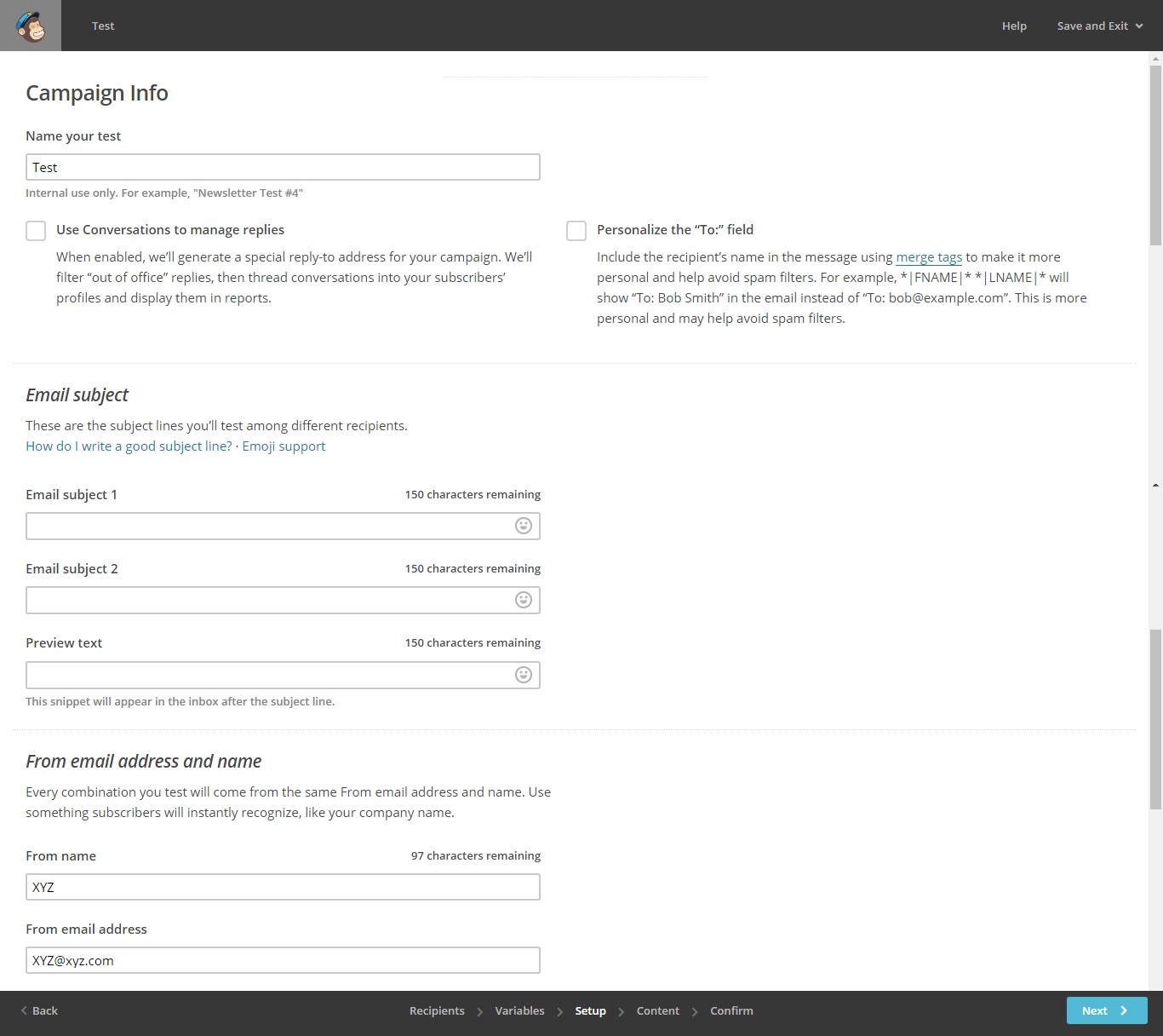 A B testing your Email Campaigns Mailchimp 