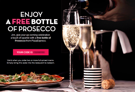 Pizza Express Cinemagraph in HTML email