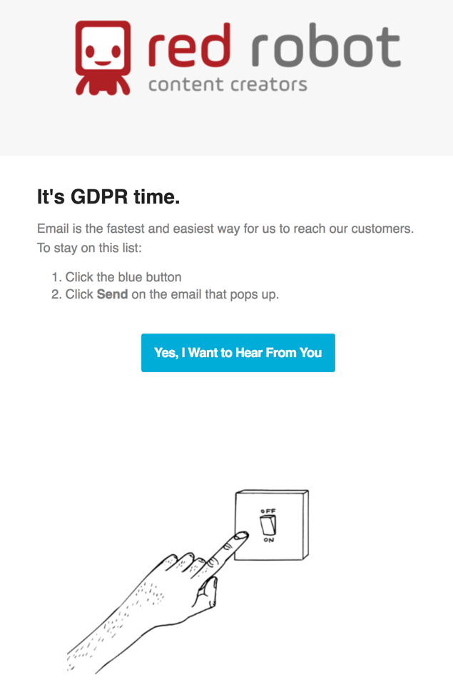 Red Robot GDPR Mailchimp Reconfirmation Email