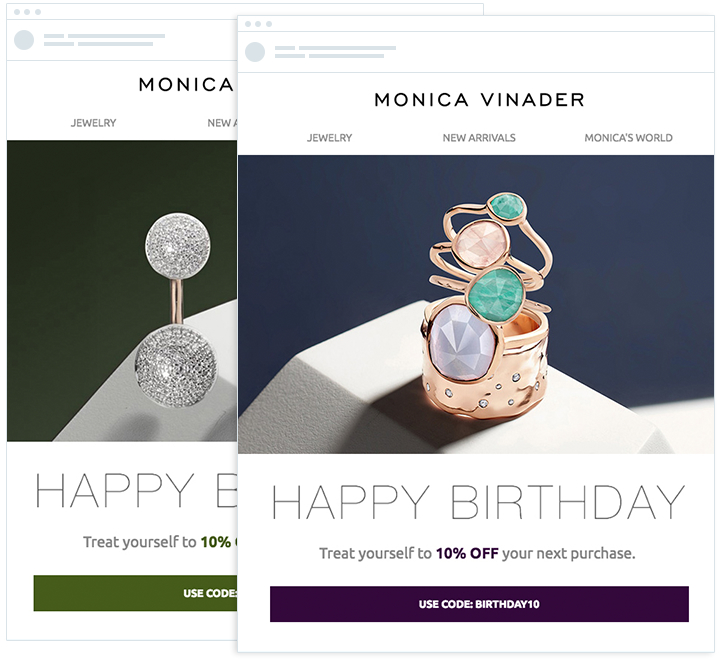 Monica Vinader - – Targeted Email Marketing by Purchase Behavior