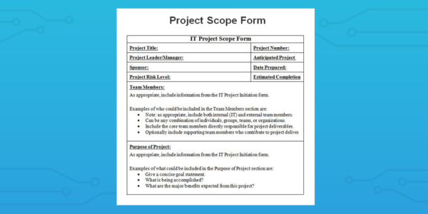 project scope form
