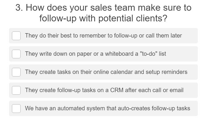 How does your sales team follow-up?