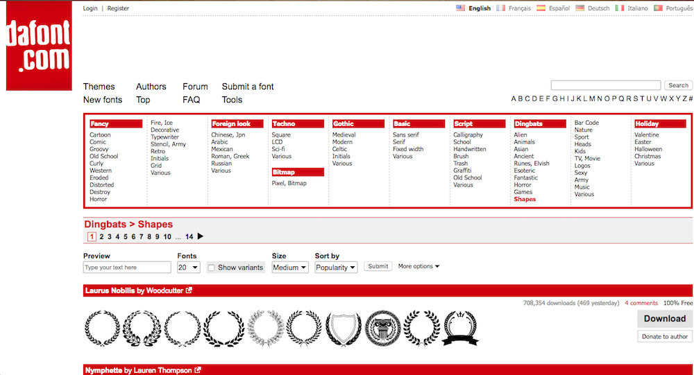 Free Icon Marketplaces And Websites Dafont