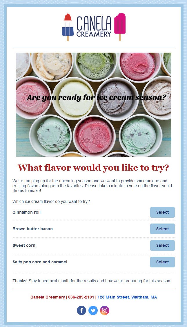 Ice cream newsletter