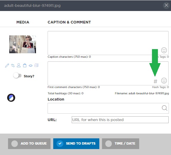How to Add Hashtags in First Comment with Schedugram