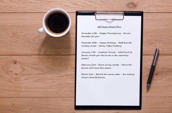 Off-season email plan