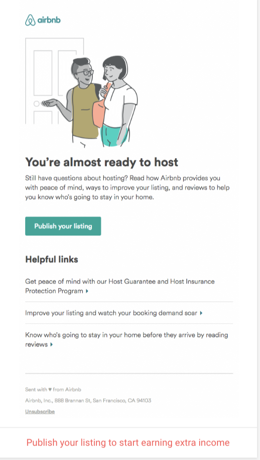 Airbnb – Reminder Email Marketing Strategy