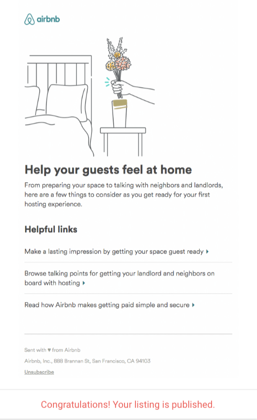 Airbnb – Reminder Email Marketing – Booking Tips