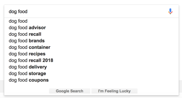 LSI keywords Google Autocomplete