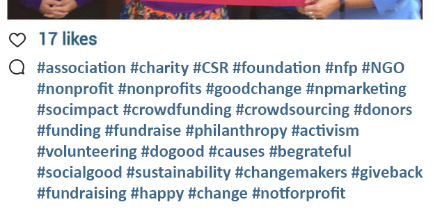 Nonprofit Hashtag Example