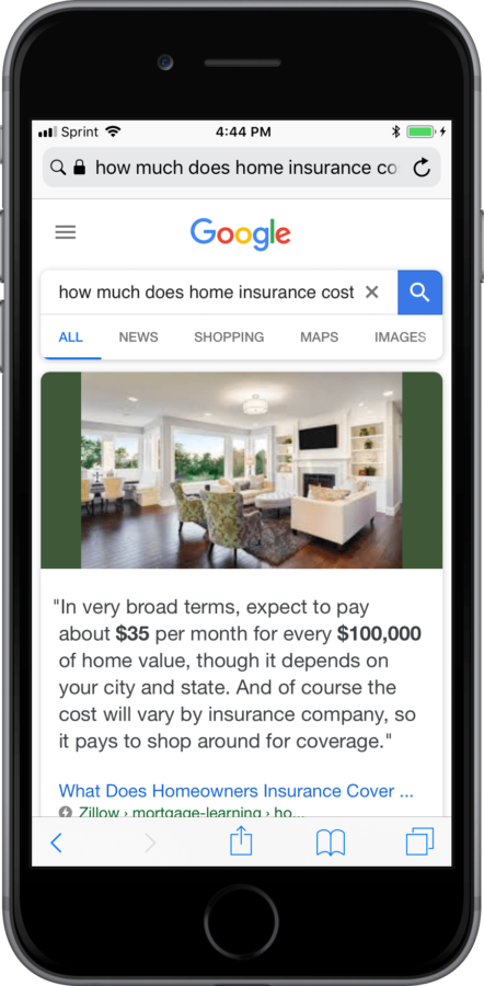 In many cases, voice search queries return the text from featured snippets