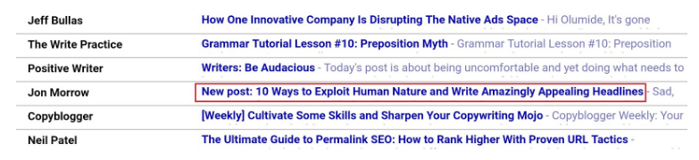 Subject lines