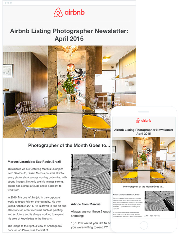 Airbnb – Email Newsletter Copy & Layout