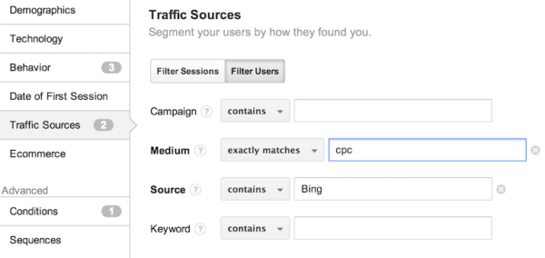 creating remarketing lists using traffic conditions