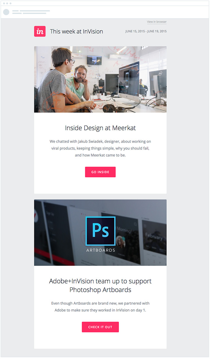 Invision – Email Newsletter Content