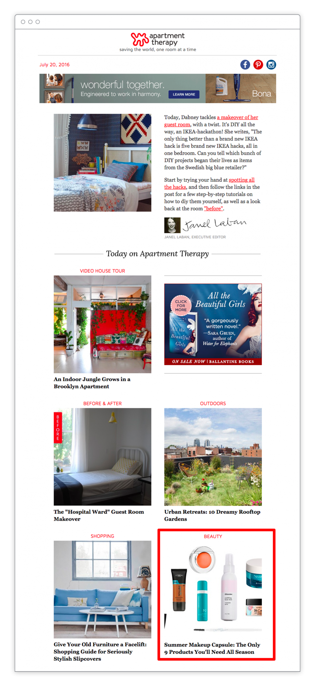 Apartment Therapy – Email Newsletter – Sponsored Content